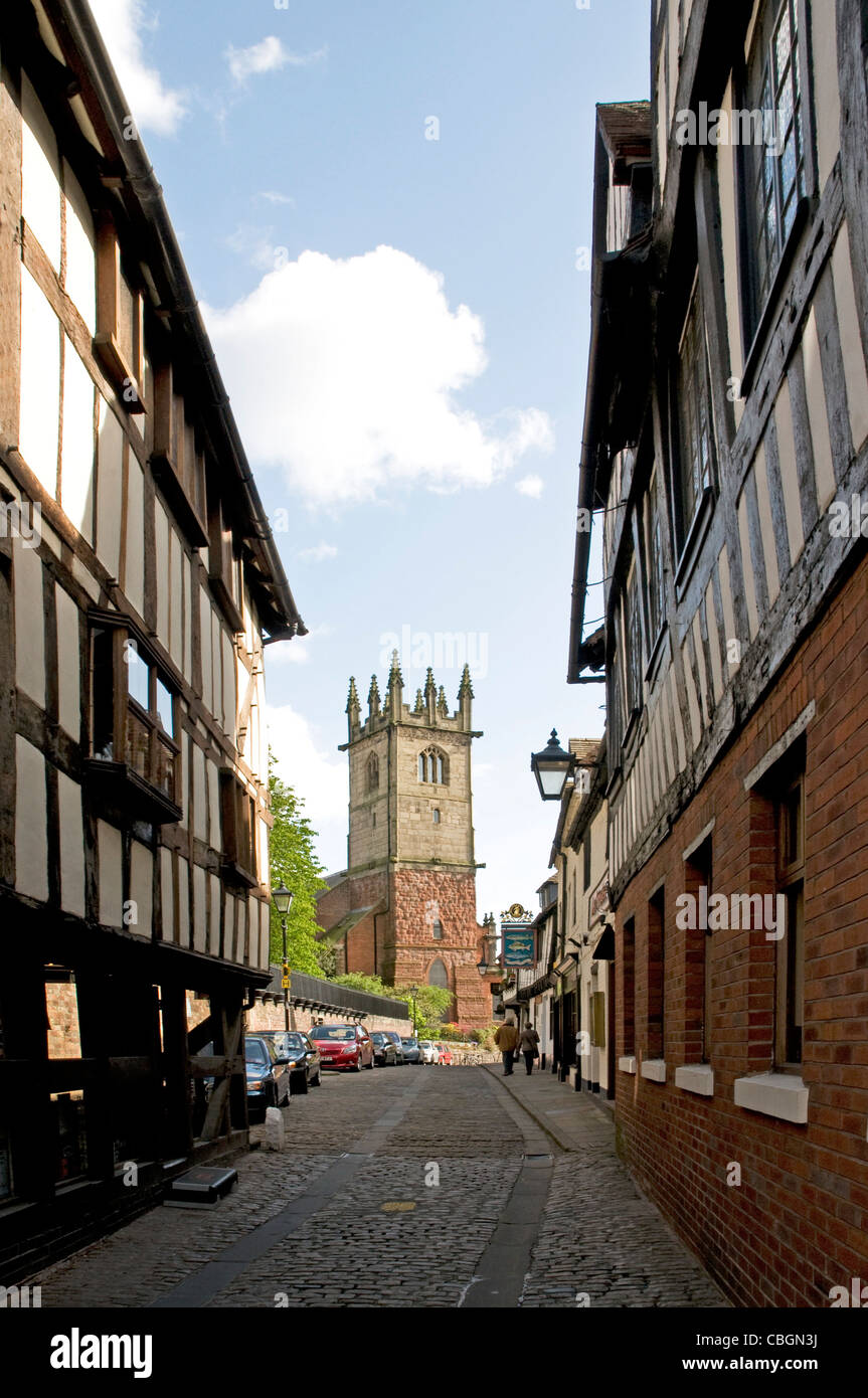 Fish Street and St Julian's Church, Shrewsbury, Shropshire Stock Photo Alamy