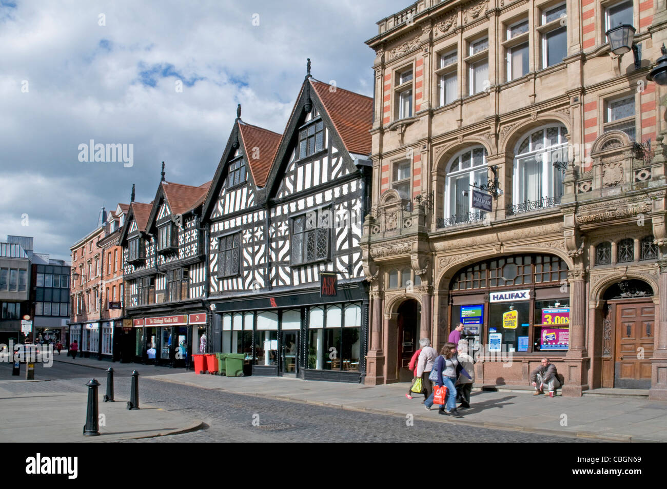 The High Street, Shrewsbury, Shropshire Stock Photo Alamy