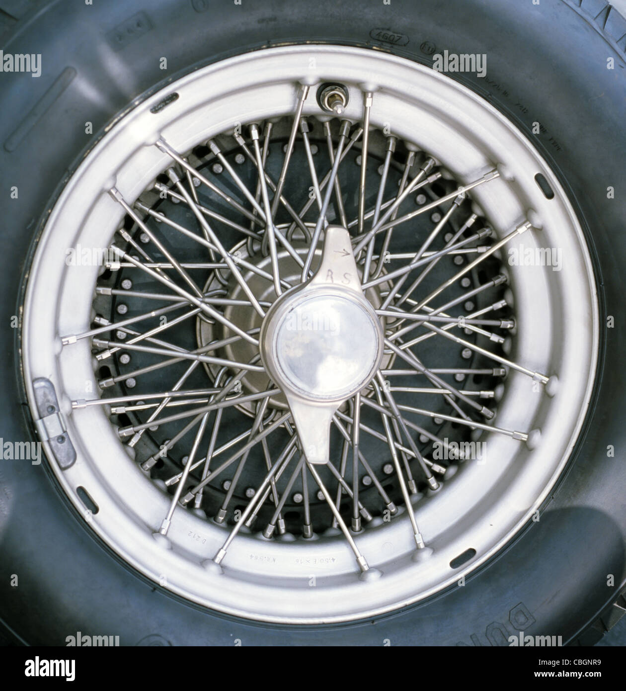 Close Up of a wheel of a Vintage Open wheeler Formula One Car Stock ...