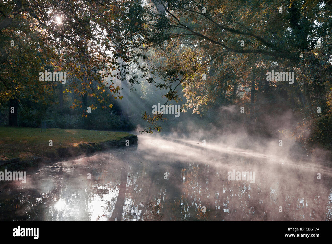 Autumn morning by the Cherwell at Oxford 2 Stock Photo