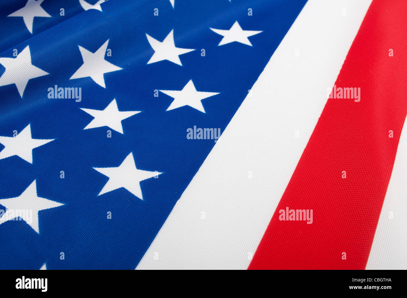 Closeup of Glossy Flag of United States of America USA Flag Drapery