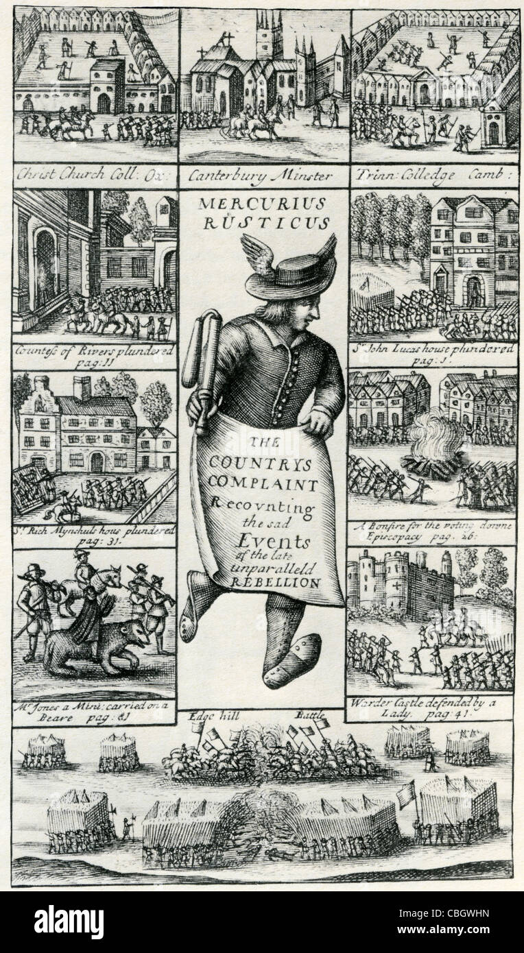 MERCURIUS RUSTICUS  1642.  A newsbook from the English Civil War edited by Bruno Ryves who was one of Charles I's chaplains Stock Photo