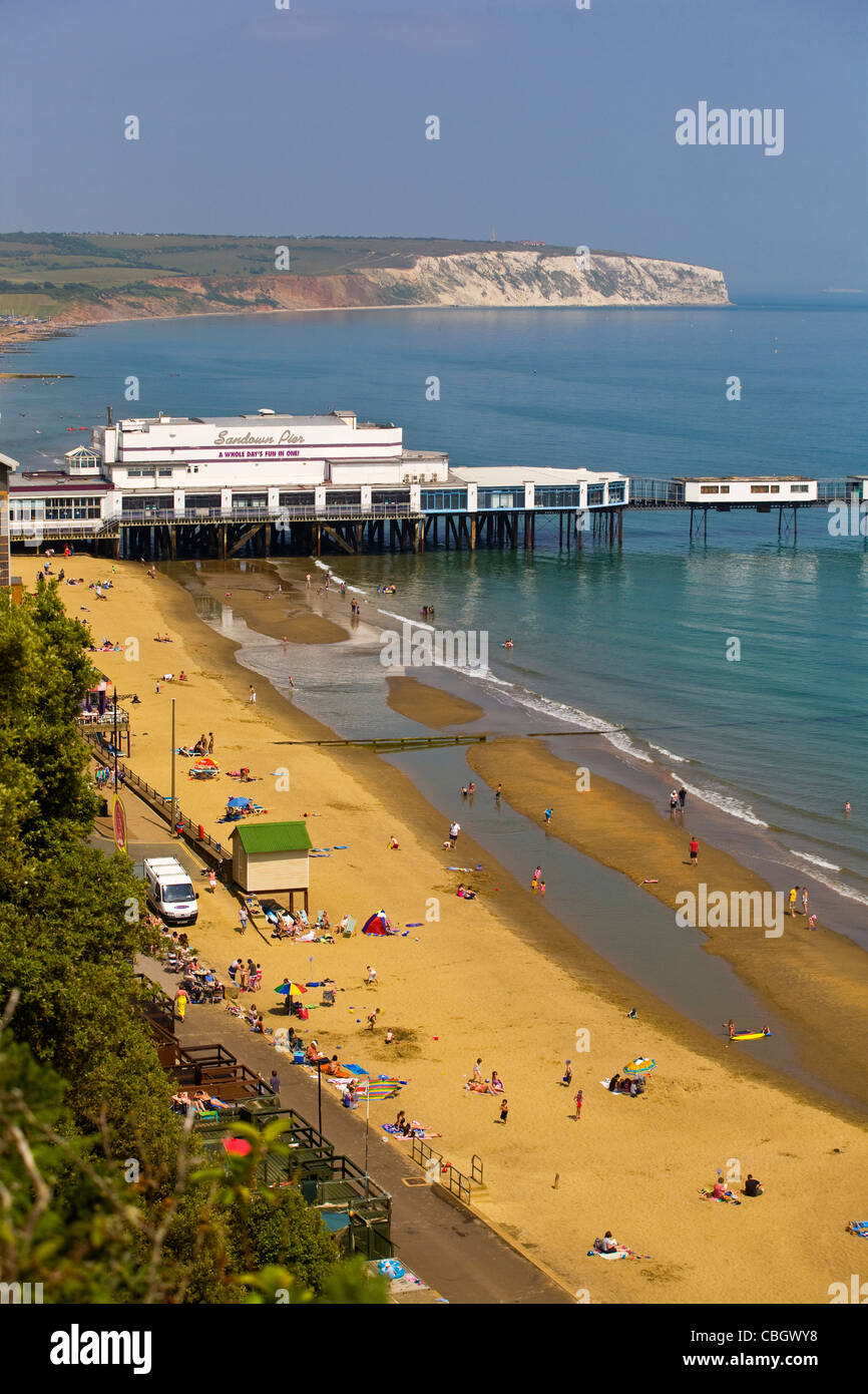 Beach,Pier,Sea,Culver Cliff, Bembridge Down, Bay, Sandown, Isle of