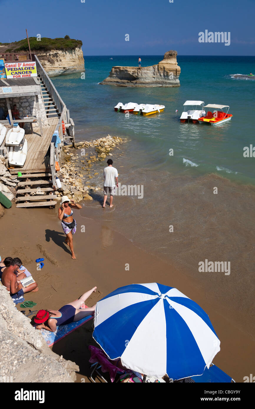 Beach at Canal D'Amour, Sidari, Corfu, Greece Stock Photo