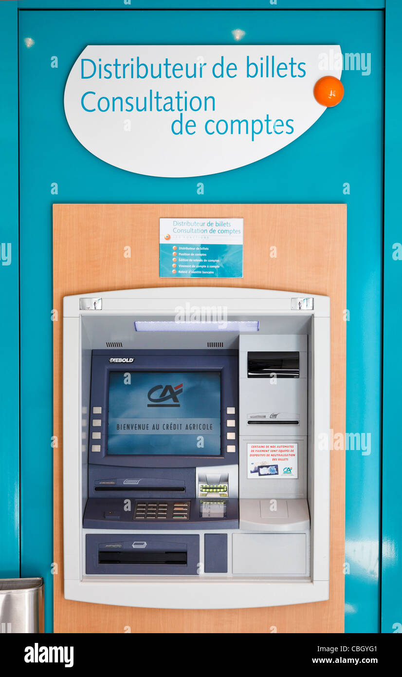 Credit agricole bank atm cash hi-res stock photography and images - Alamy