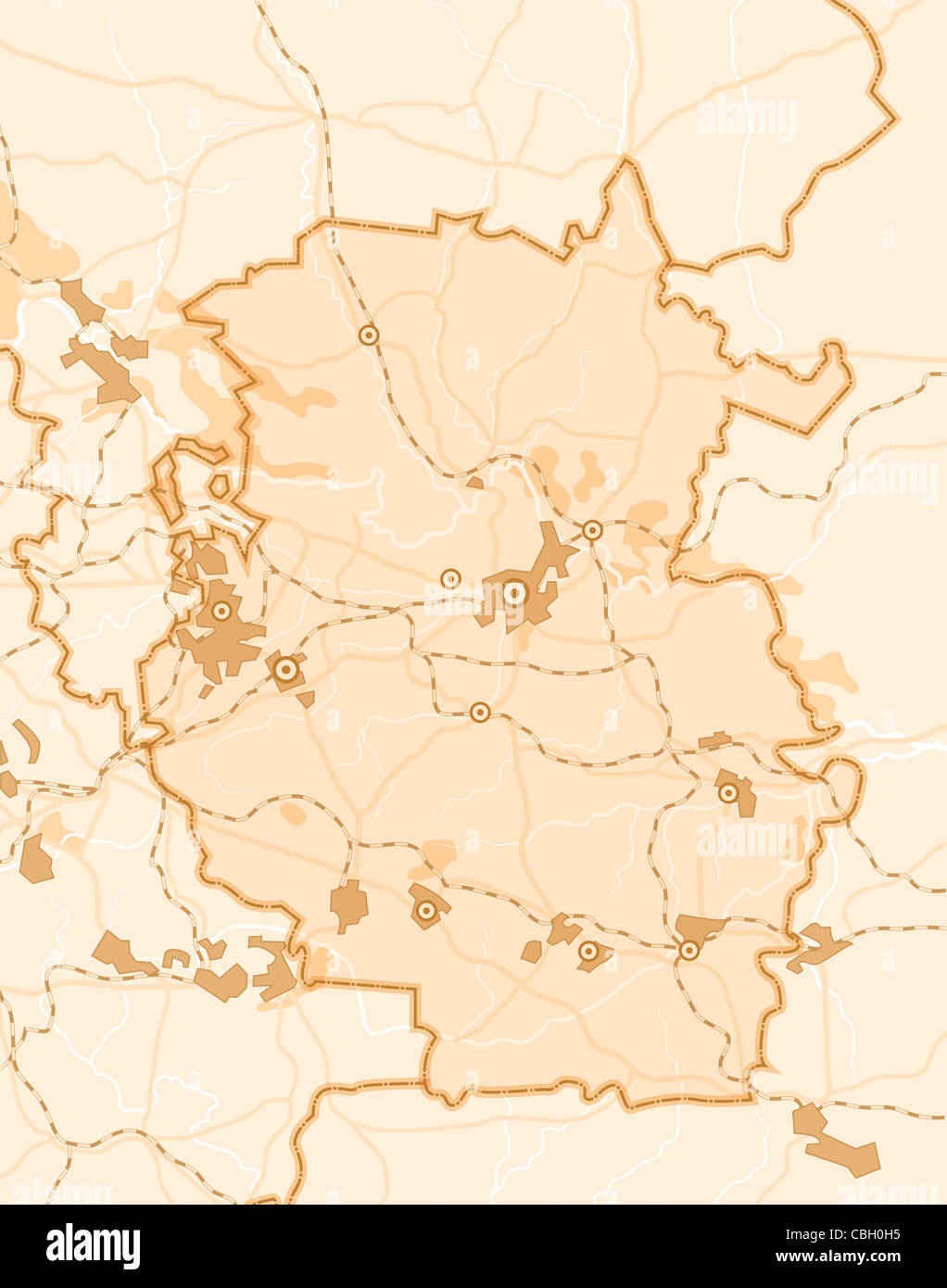 Map of The Country. Monochromic background illustration in bronze colors. Stock Photo