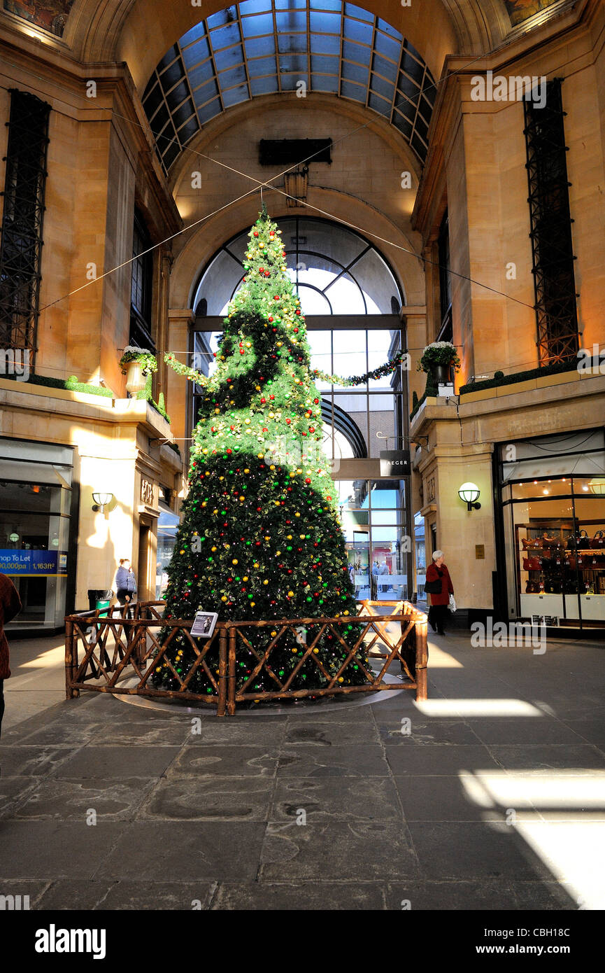 christmas tree shopping arcade nottingham england uk Stock Photo Alamy