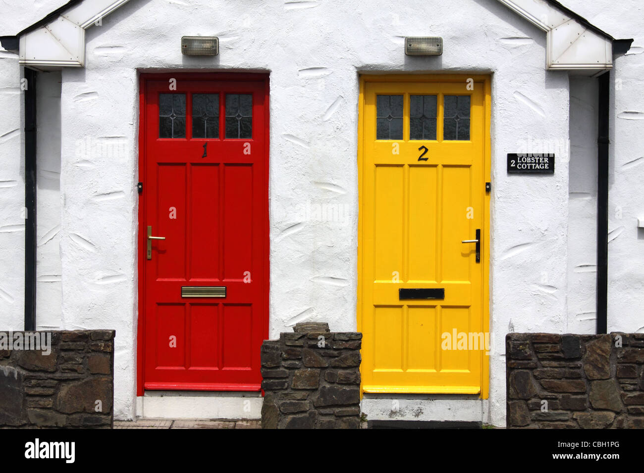 Two colourful front doors of houses in Kinsale, Ireland Stock Photo Alamy