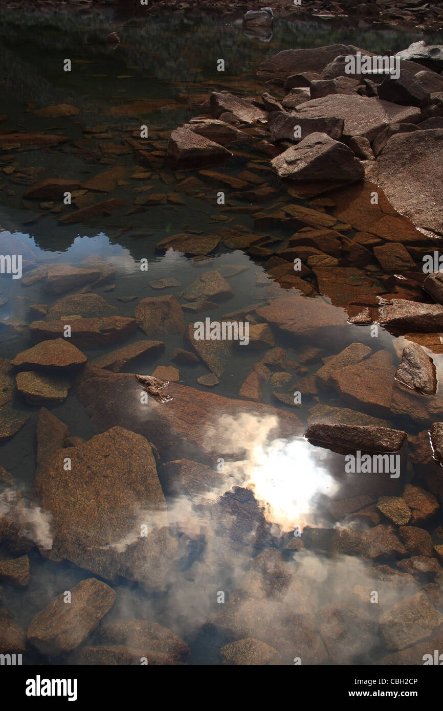 Composition of granite boulders around 'Czerwony Stawek' (Red Little Pond). Tatra National Park. Poland. Stock Photo