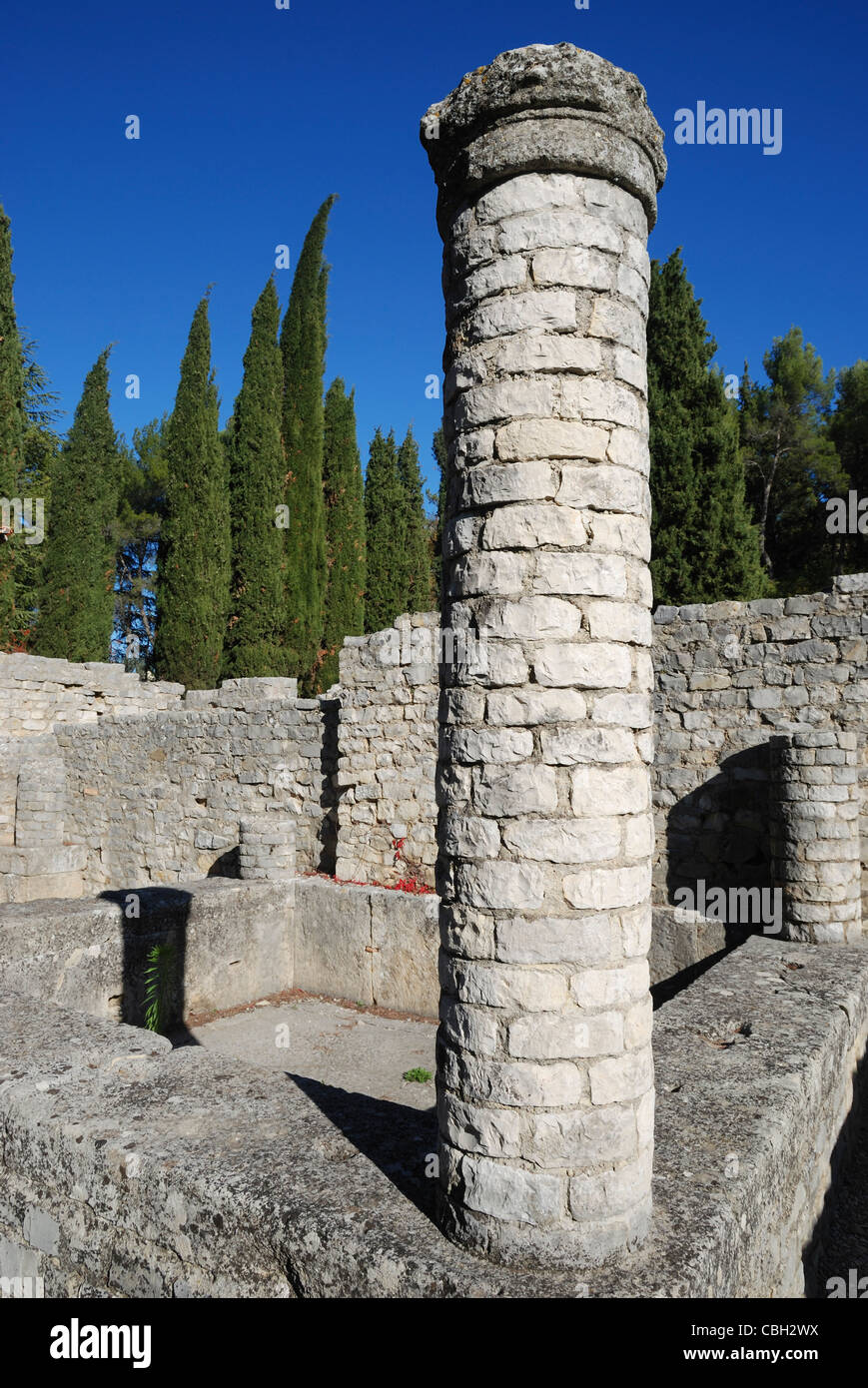 The Roman archaeological site of Puymin at Vaison-la-Romaine, Vaucluse, Provence, France. Stock Photo