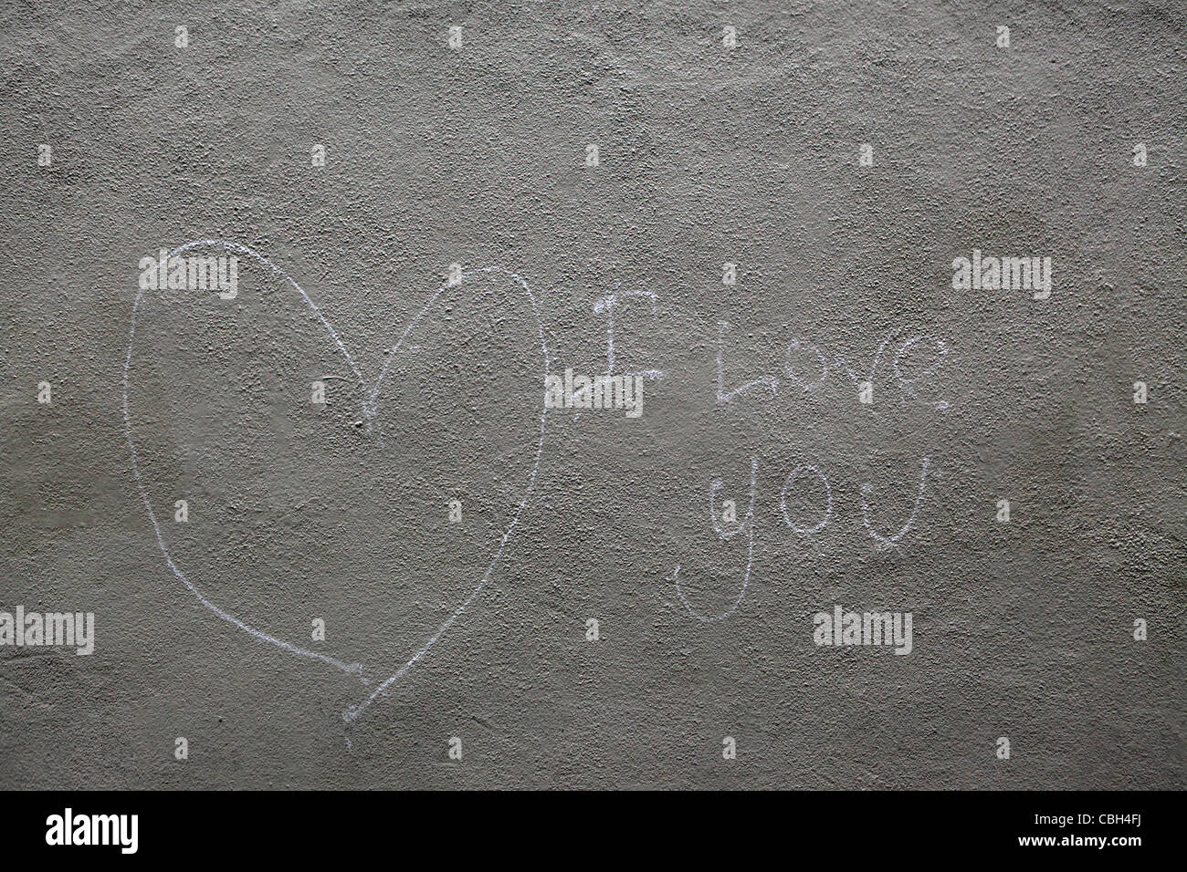 'I love you' and heart, graffiti, wall in Manhattan, NYC, USA Stock Photo