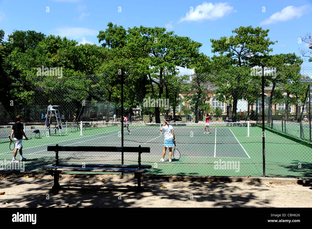 Tennis court in Luxembourg garden,Paris, France Stock Photo - Alamy