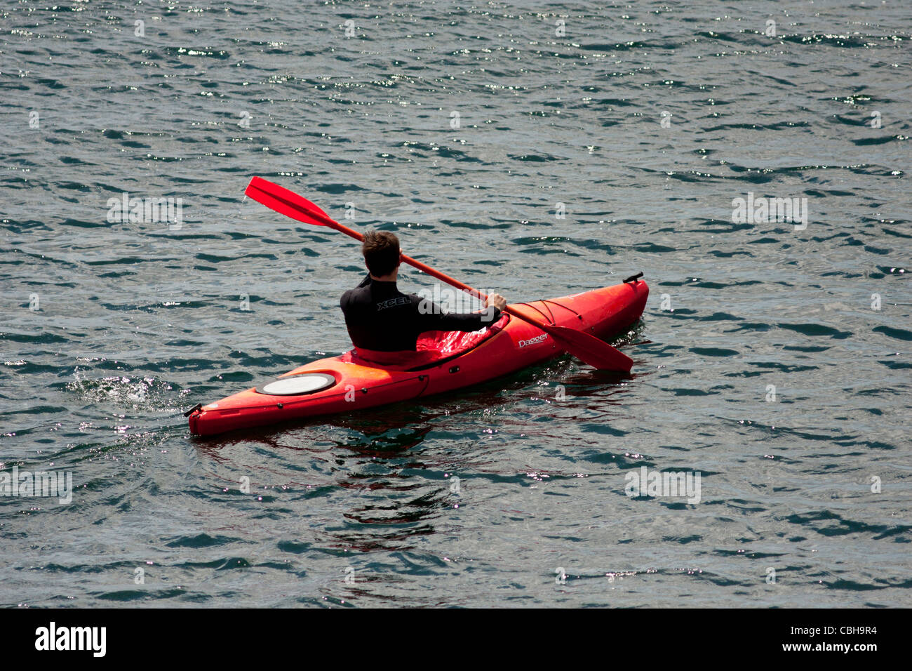A man in a canoe Stock Photo - Alamy
