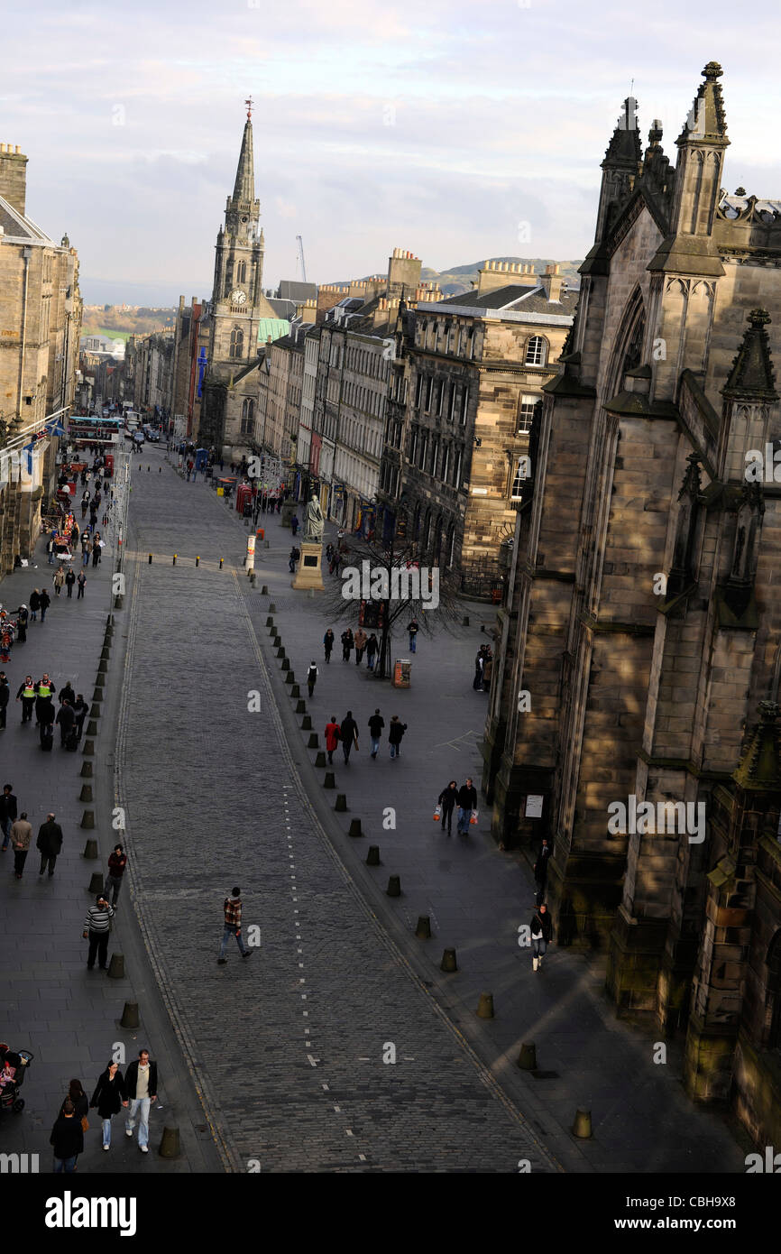 Royal Mile, High Street. Edinburgh, Scotland. Stock Photo