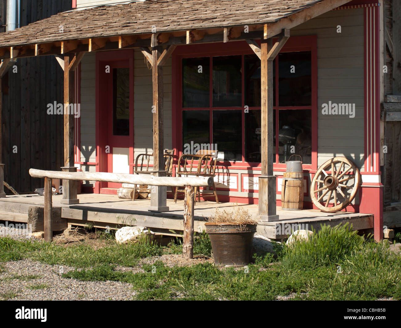 Exterior elevation of the old western general store. Museum of the