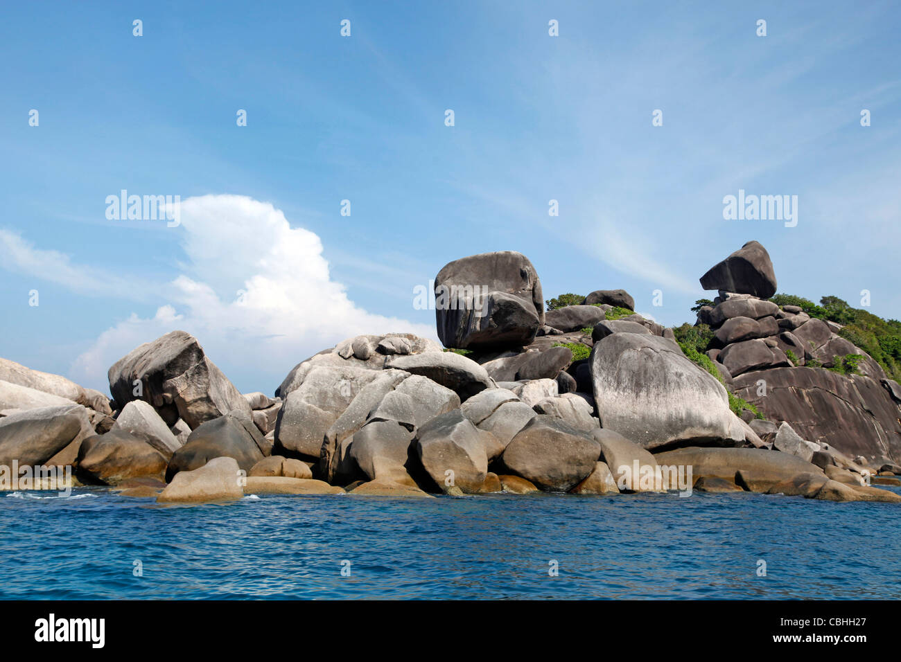 Sailing Rock on Similan island in the Similan Islands, Phang-Nga, near Phuket, Thailand Stock Photo