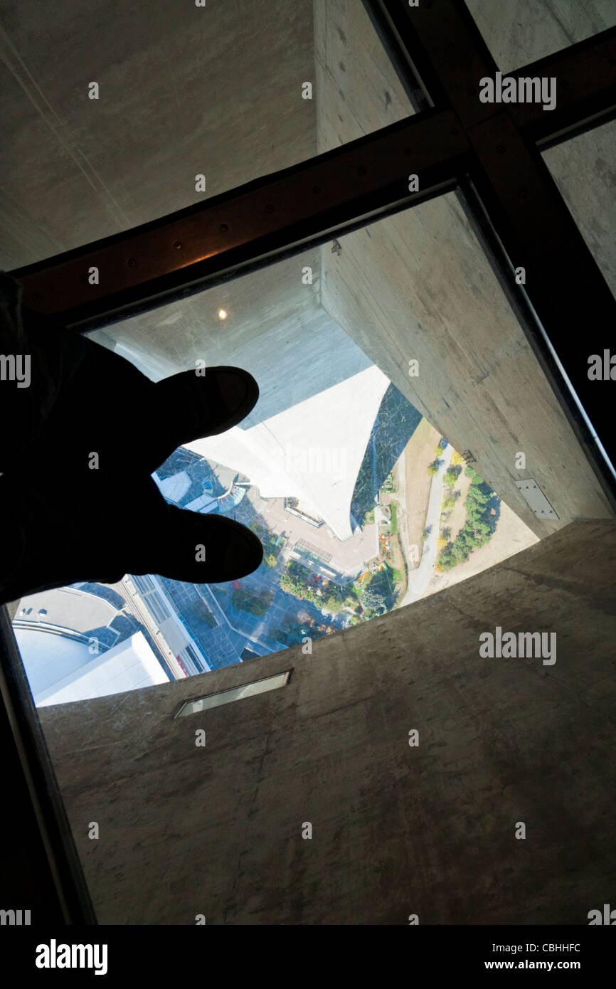 Looking Down Through The Glass Floor In The Cn Tower In