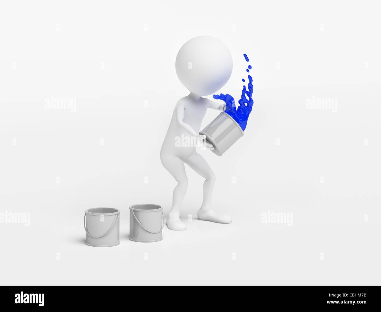 Man throwing a bucket of paint Stock Photo Alamy