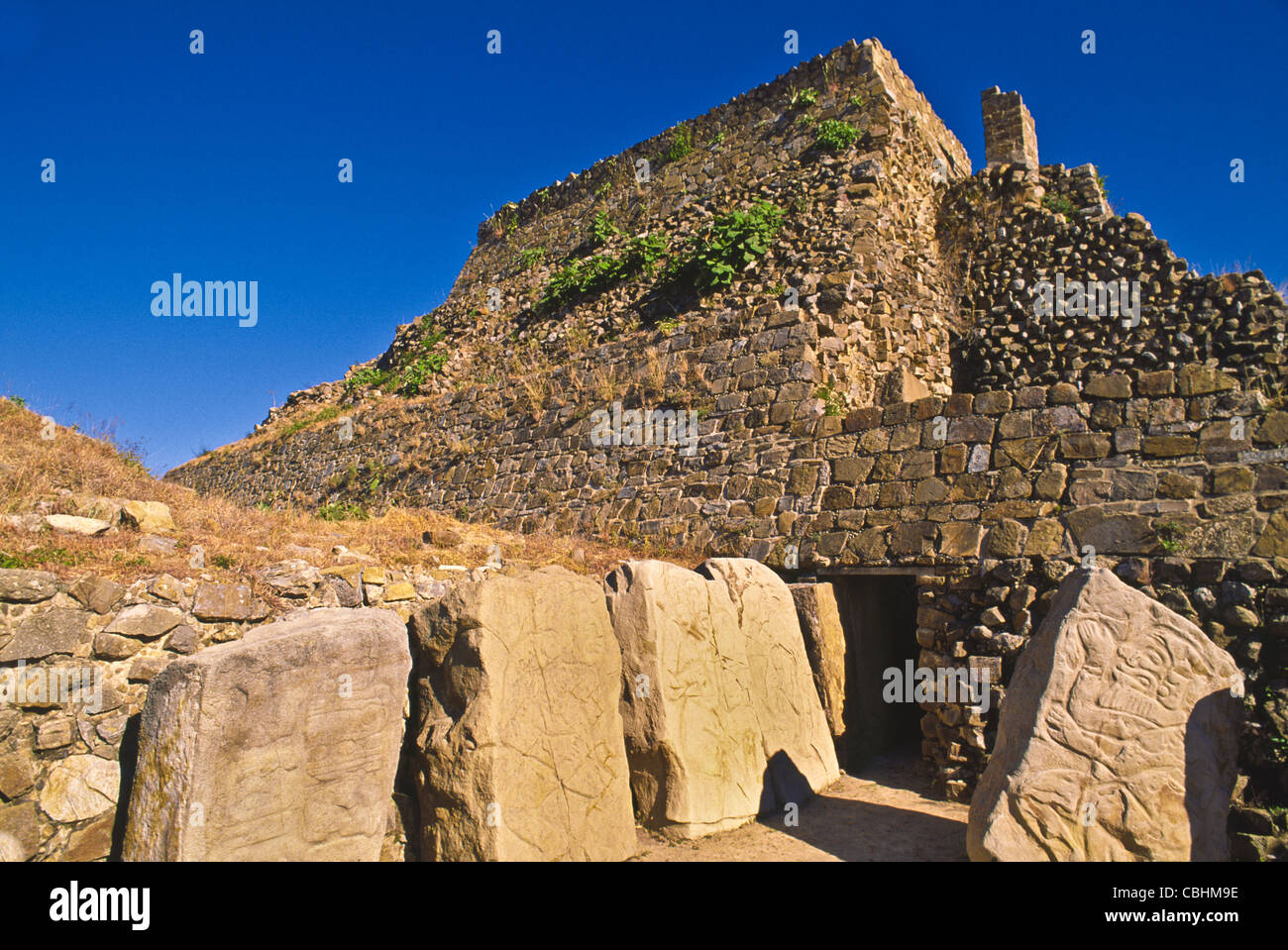 Monte Alban, large pre-Columbian archaeological site, built 600BC by ...