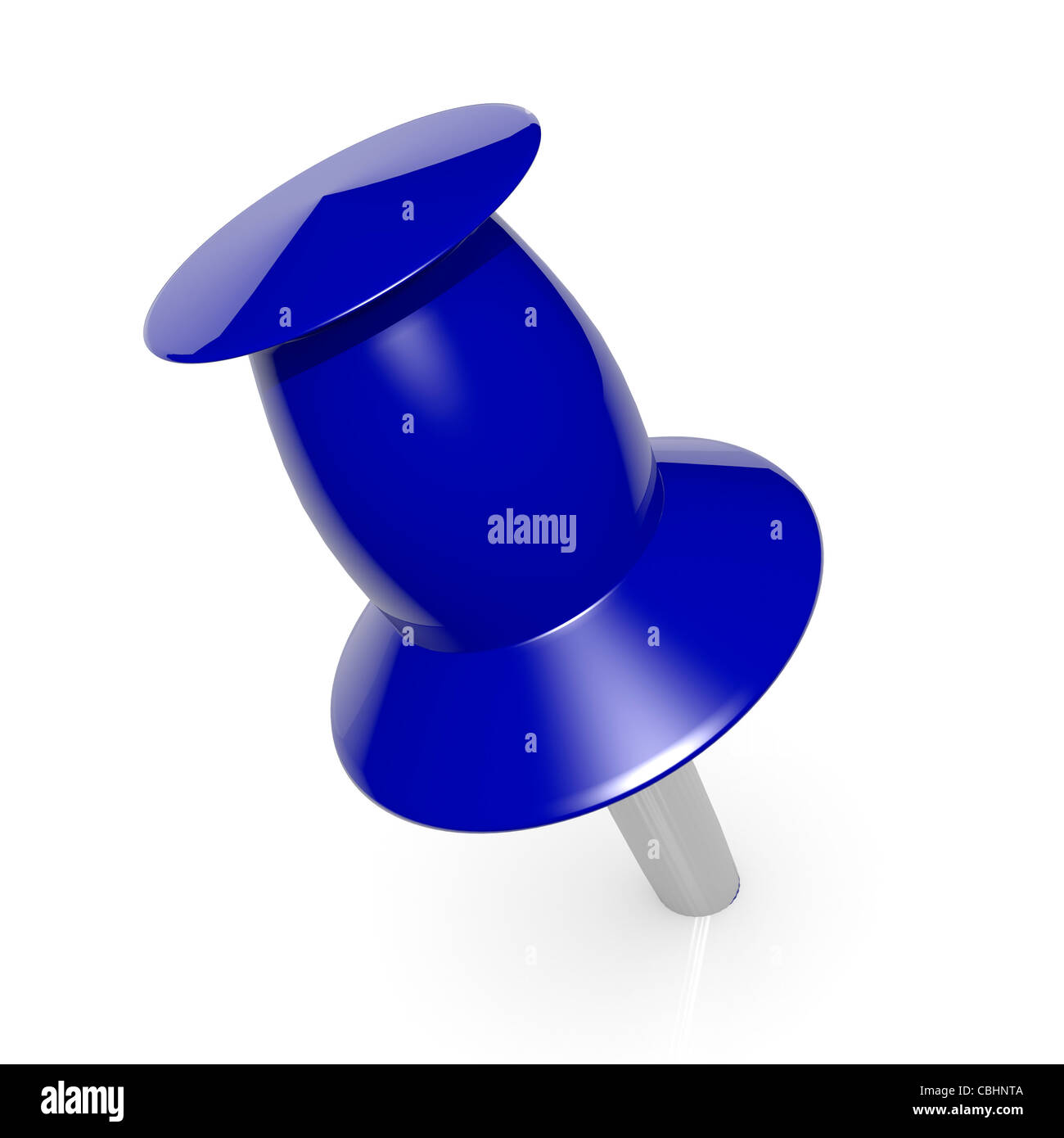 Blue thumbtack isolated on a white background, 3D image Stock Photo Alamy
