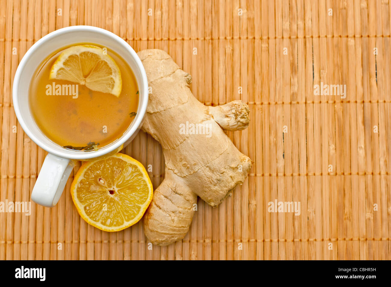 green tea with lemon and ginger Stock Photo Alamy