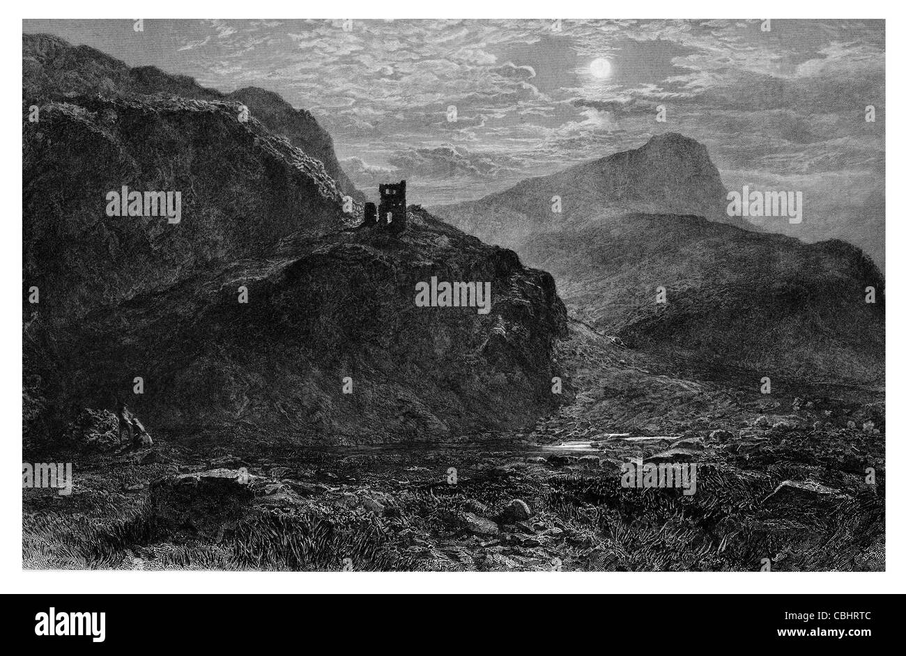 The Heart of Midlothian Muschat's Cairn castle chapel ruin ruins ruined valley mountain highland landscape countryside wild Stock Photo