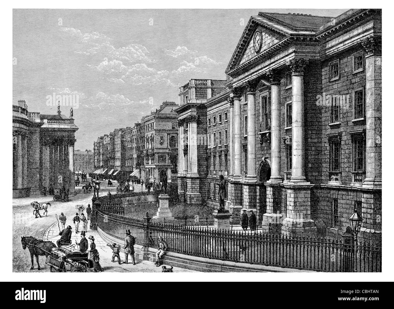 College of the Holy Undivided Trinity Queen Elizabeth Dublin university Bank of Ireland Stock Photo