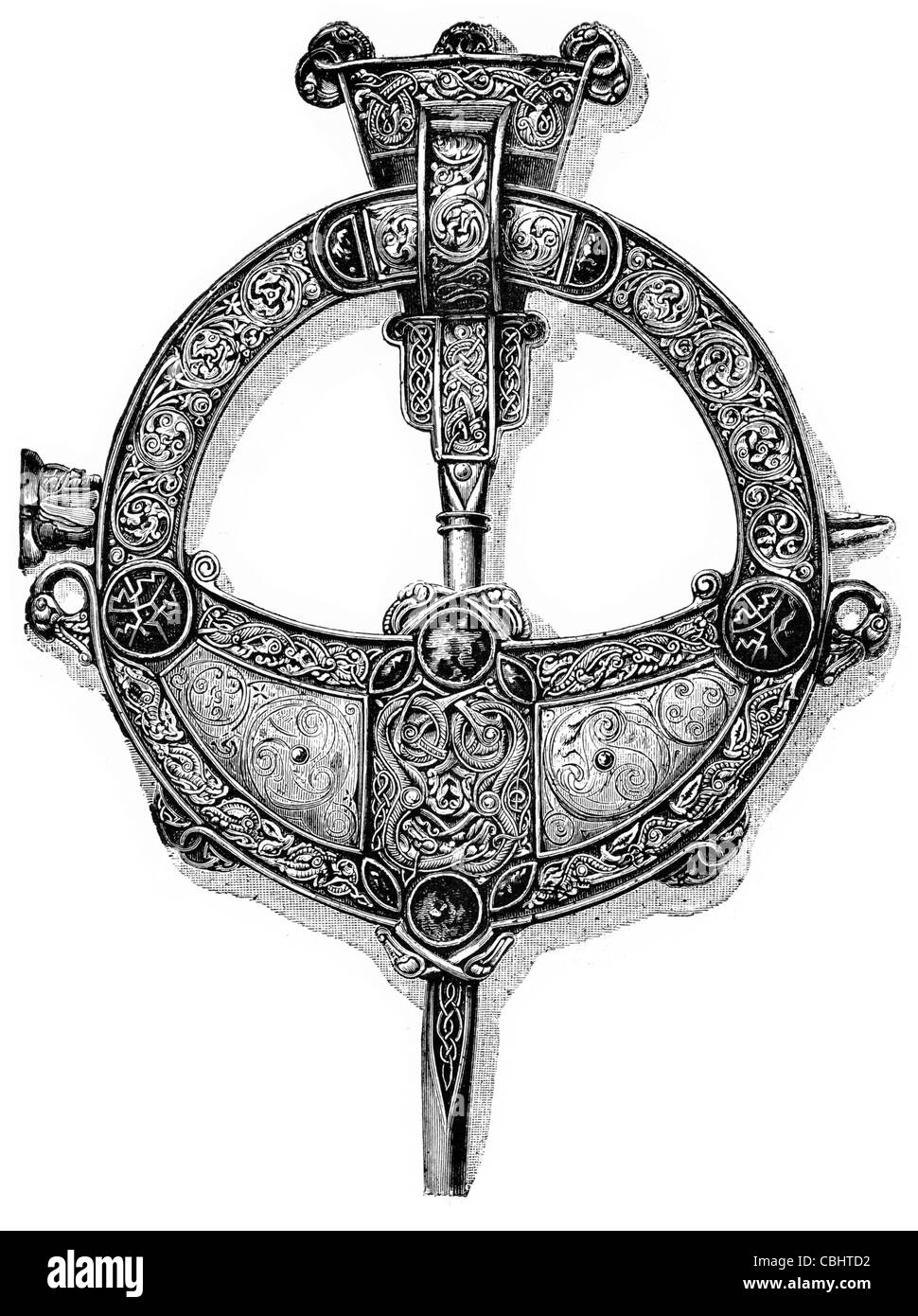 Tara Brooch Celtic 700 AD brooches Christian Irish Insular art National Museum Ireland Dublin embellished intricate abstract Stock Photo