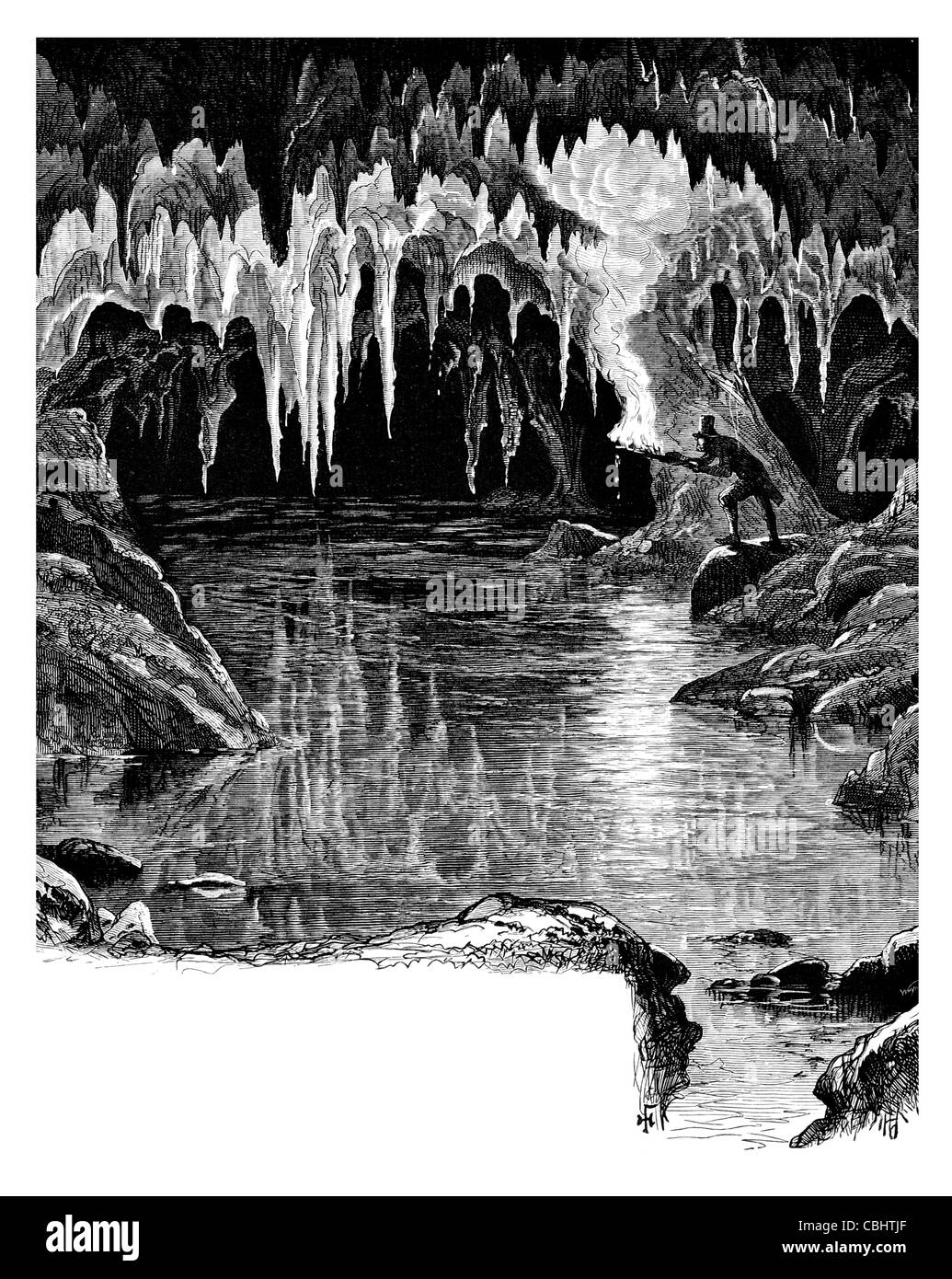 Lough Mask Loch Measca limestone stalagmite stalactite lake cavern cave County Mayo Ireland underground stream Stock Photo