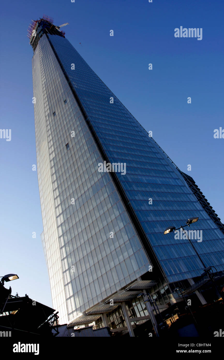 The Shard at London Bridge Station during construction. Stock Photo