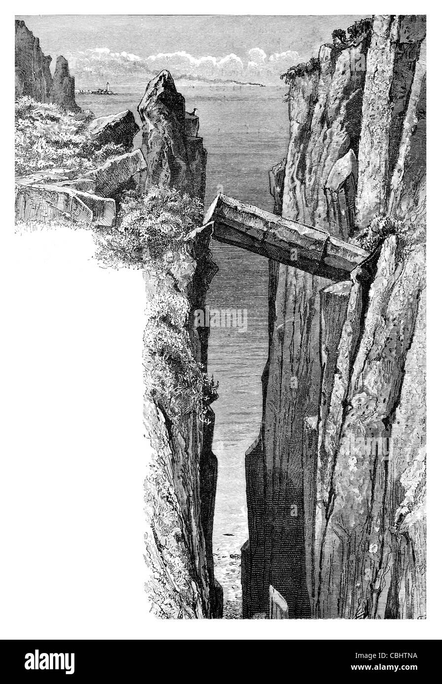 Grey Man's Path Giant's Causeway ancient volcanic Antrim coast Ireland Irish basalt columns World Heritage Site UNESCO Stock Photo