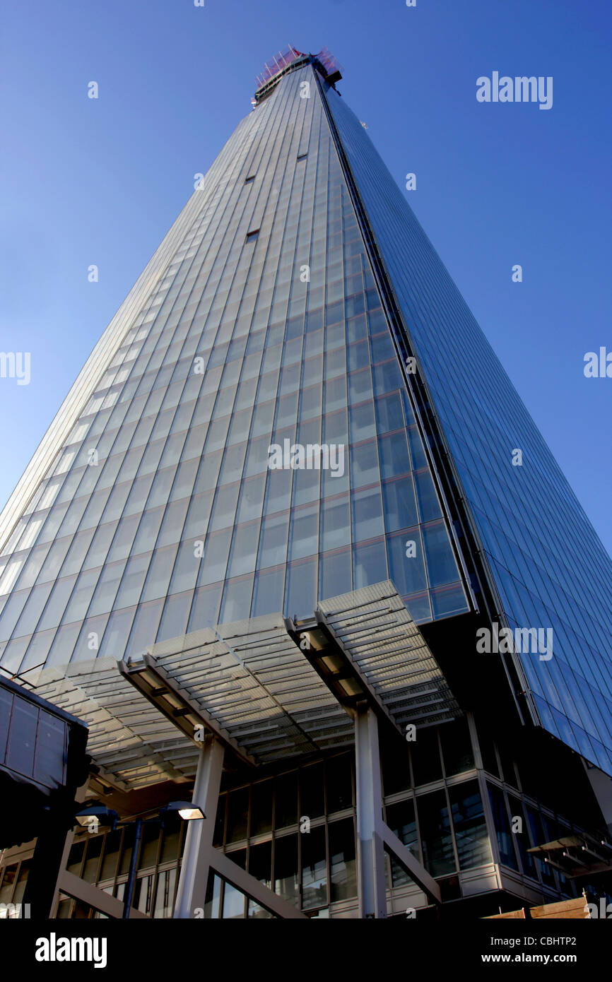 The Shard at London Bridge Station during construction. Stock Photo