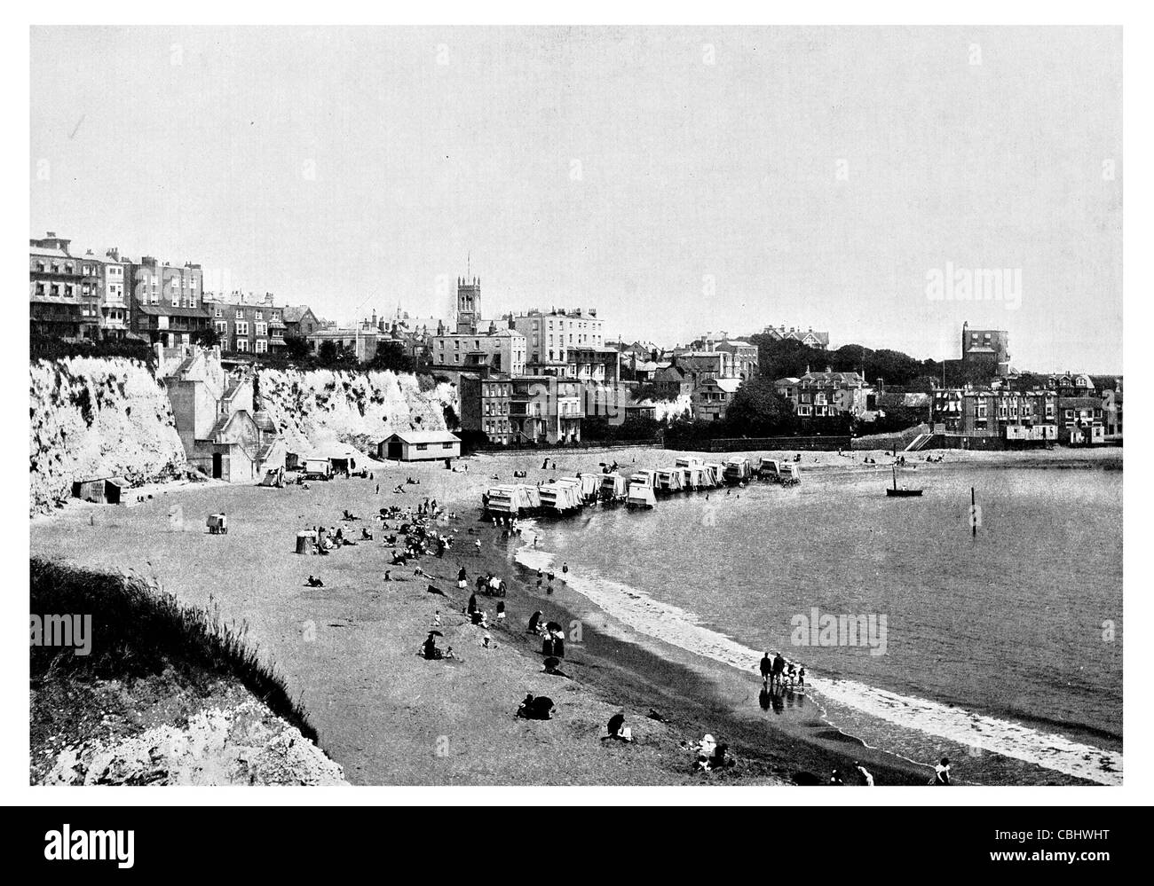 Broadstairs coastal Isle of Thanet Kent England seaside resorts beach cliffs Viking Bay Stock Photo