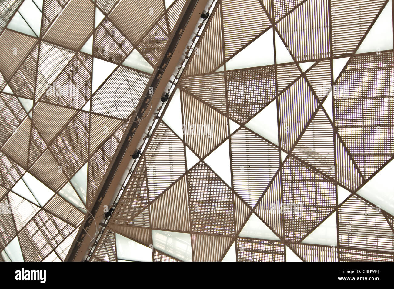Modern glass roof in the IFC mall of Lujiazui - Shanghai (China) Stock Photo