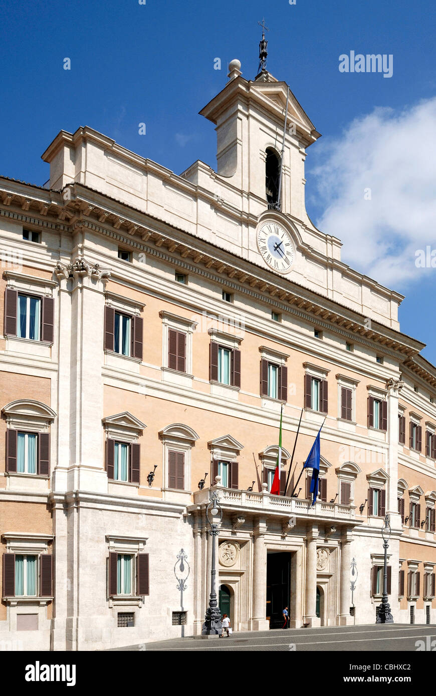 Palazzo Montecitorio in Rome - Seat of the Representative chamber of the Italian parliament. Stock Photo