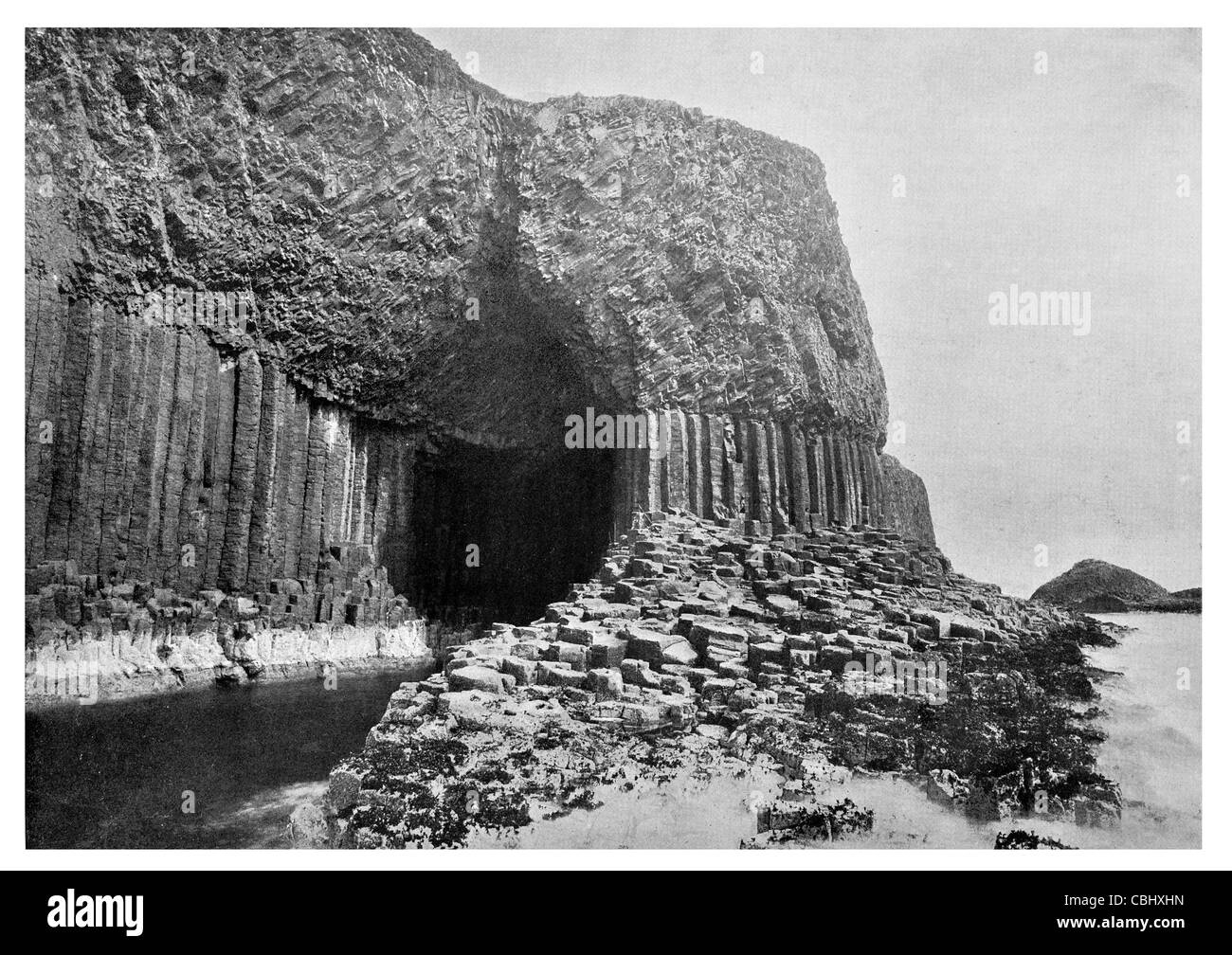 Fingal's Cave island Staffa Inner Hebrides Scotland National Nature Reserve basalt columns column natural cathedral Stock Photo