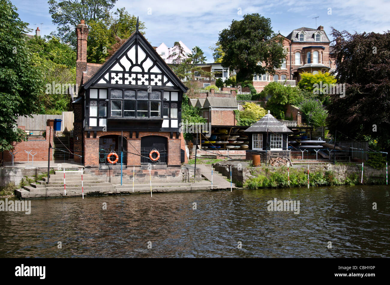 Houses on the banks of the River Dee in Chester, England Stock Photo Alamy