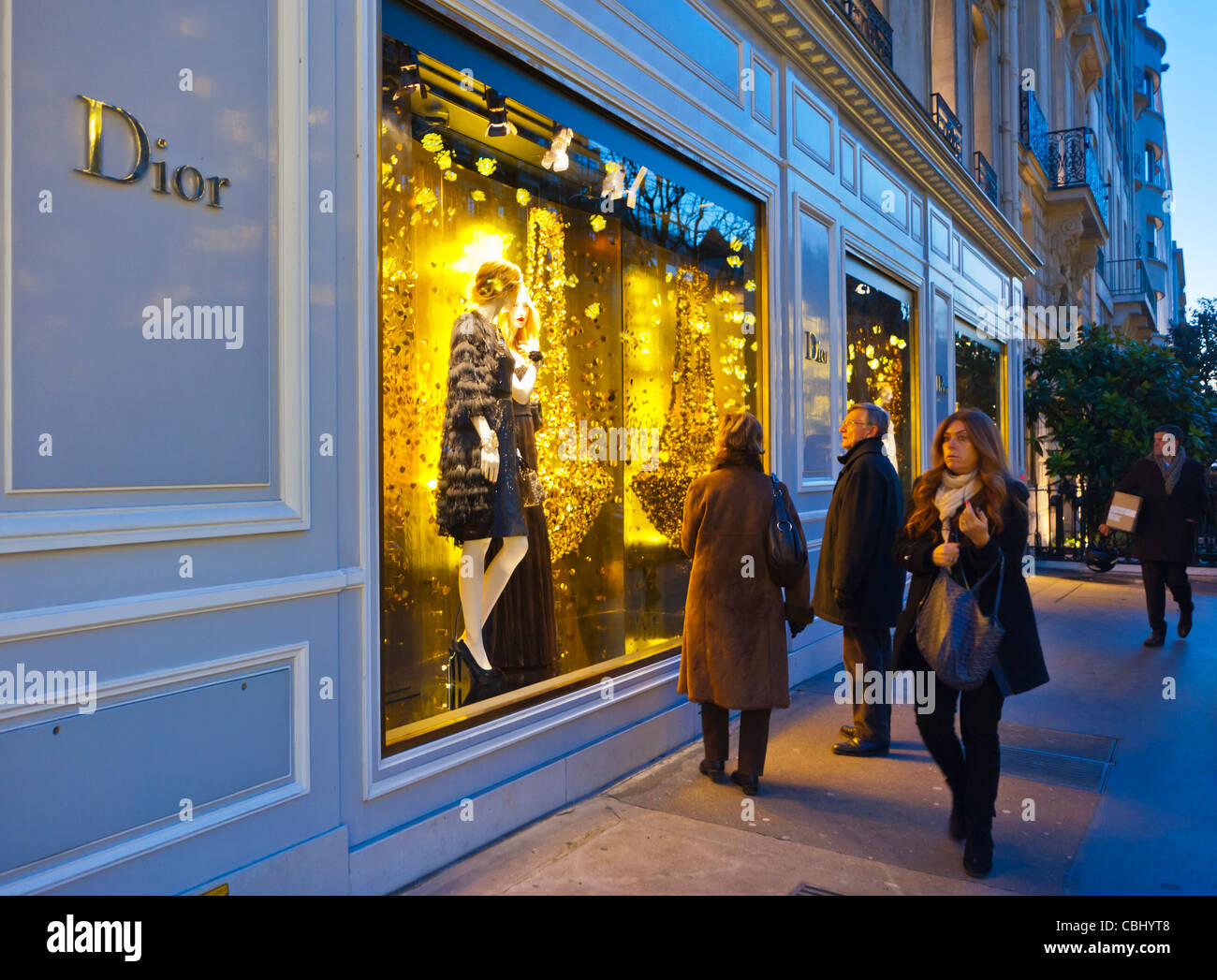 Paris, France, People Luxury Christmas Lights, Shopping, Christian Dior ...