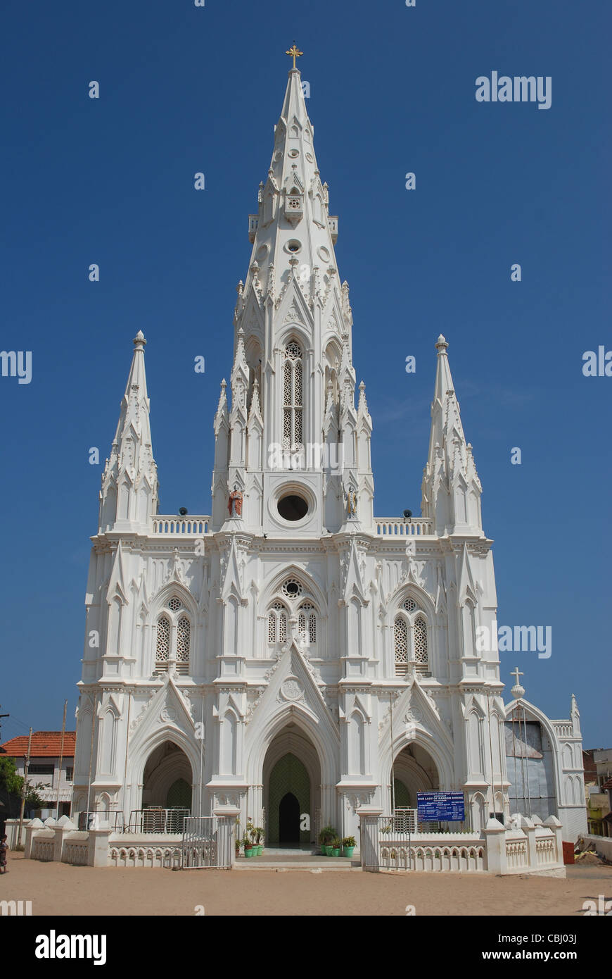 white church with a blue sky,kanyakumari,india Stock Photo
