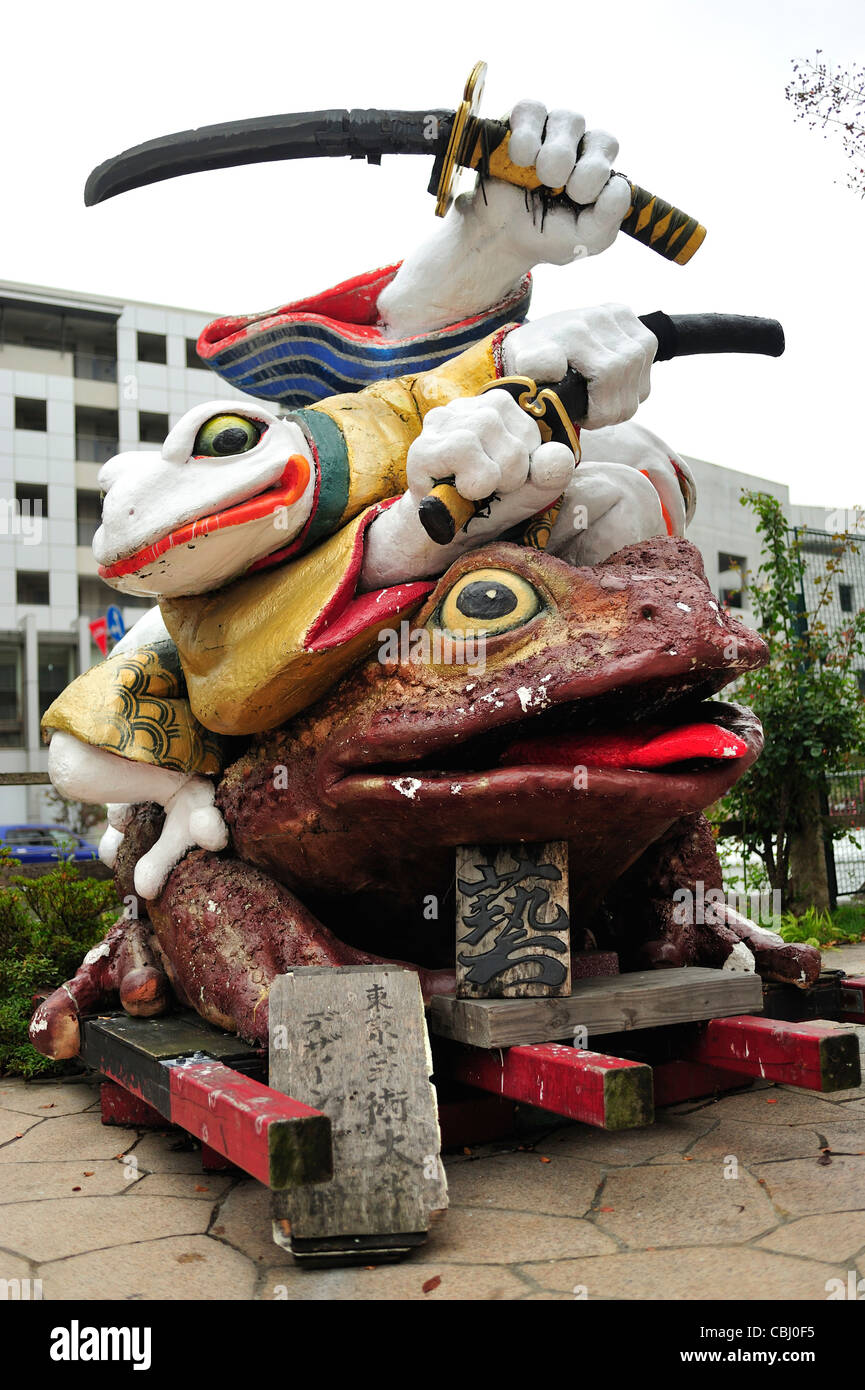Statue frog dori japan matsumoto street hi-res stock photography