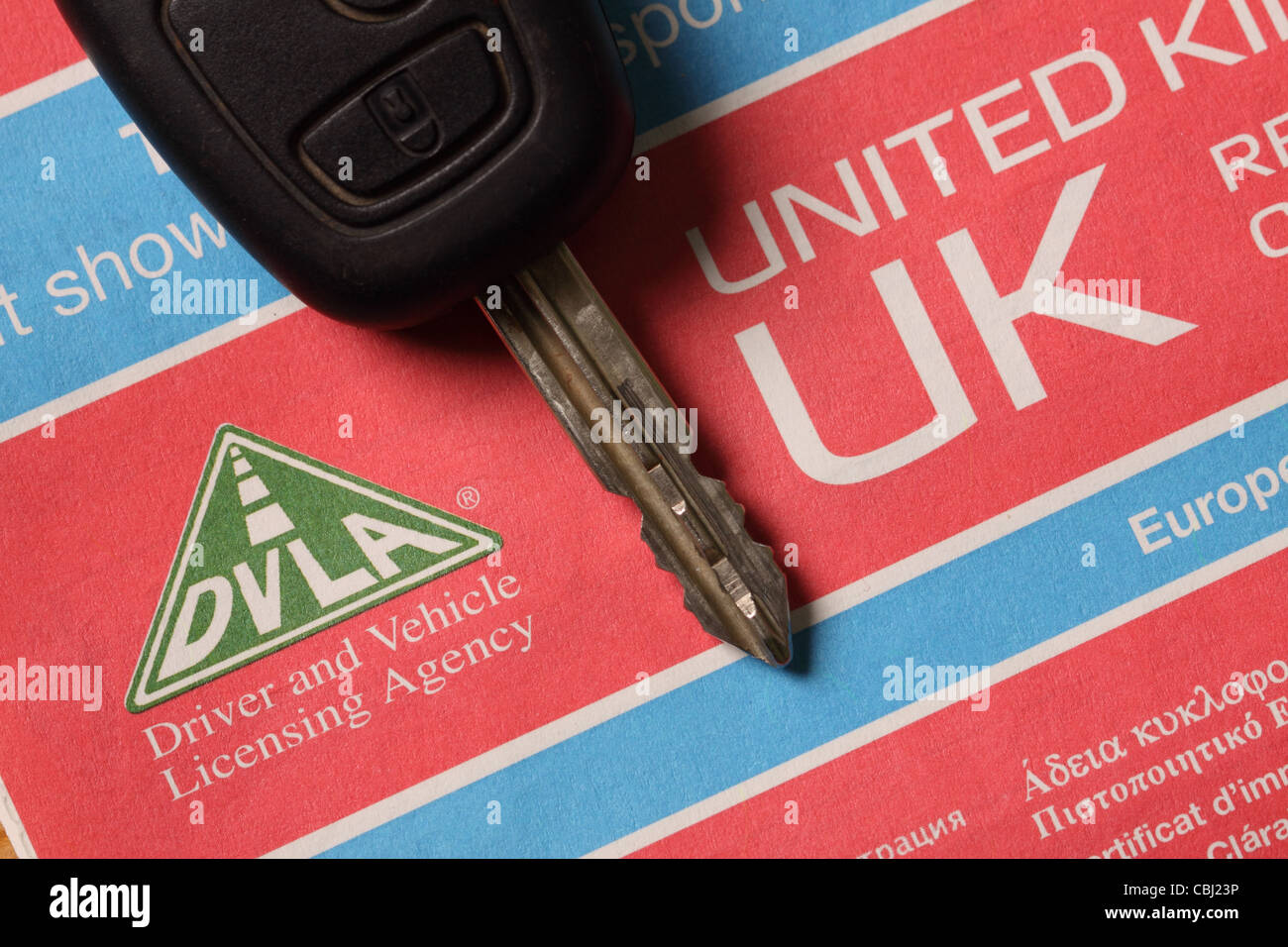 V5C Vehicle Registration Certificate DVLA car document Stock Photo