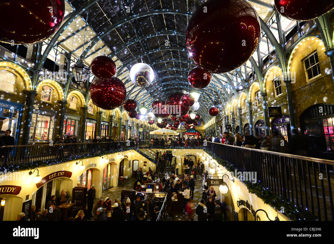 Covent Garden at Christmas Stock Photo