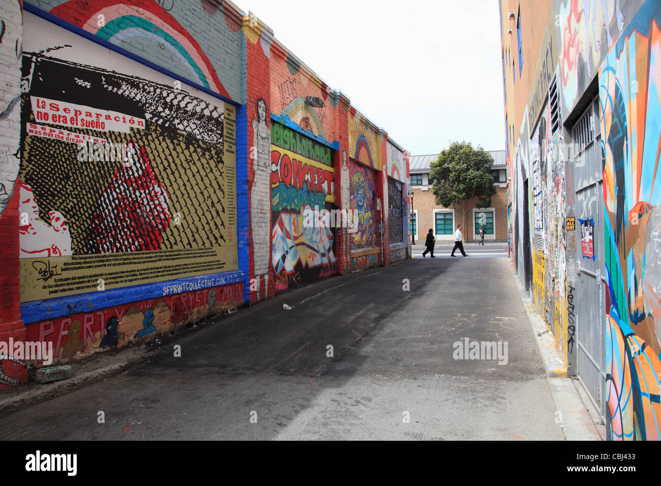 Murals, Clarion Alley, Mission District, Mission, San Francisco, California, USA Stock Photo Alamy