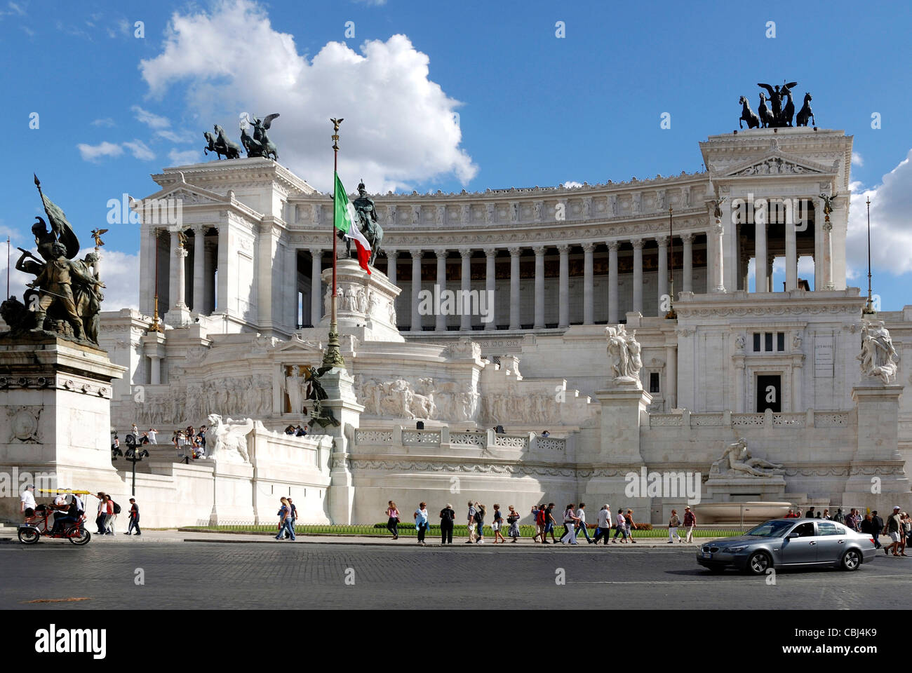 National monument to king Viktor Emanuel II. and monument of the unknown soldier at the Piazza Venezia in Rome. Stock Photo