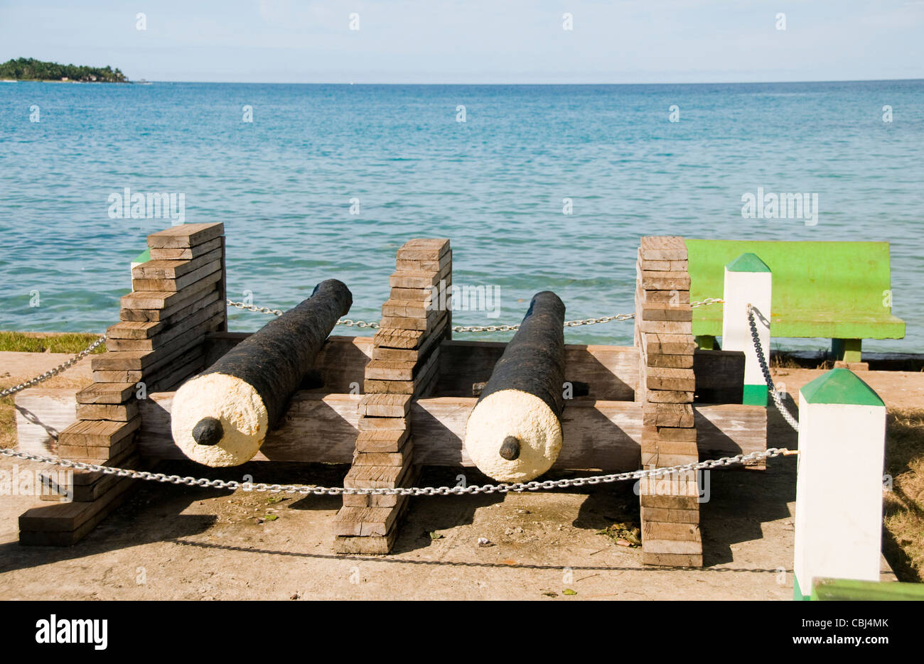historic harbor port cannons outdoor Caribbean Sea waterfront park Brig ...