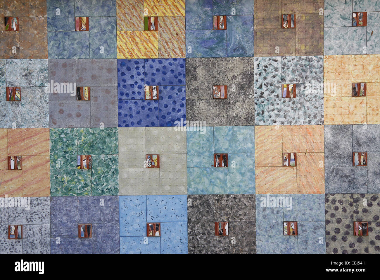 Background color squares of different sizes unusually bright Stock Photo