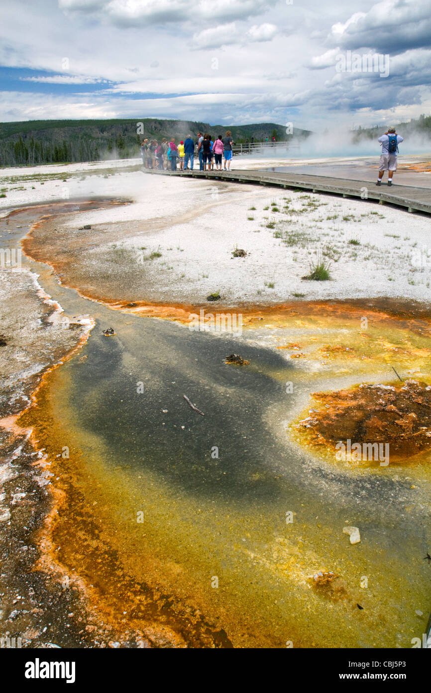 Emerald Pool at Black Sand Basin in Yellowstone National Park, Wyoming, USA. Stock Photo