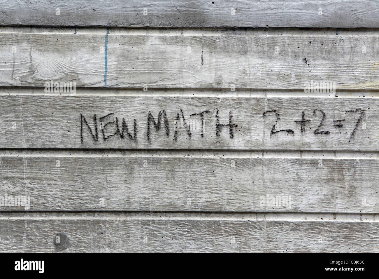 2+2=7, New Math Graffiti, New York City, NYC, USA. Stock Photo