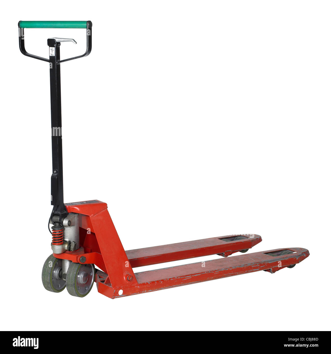 pallet jack in white back with clipping path Stock Photo