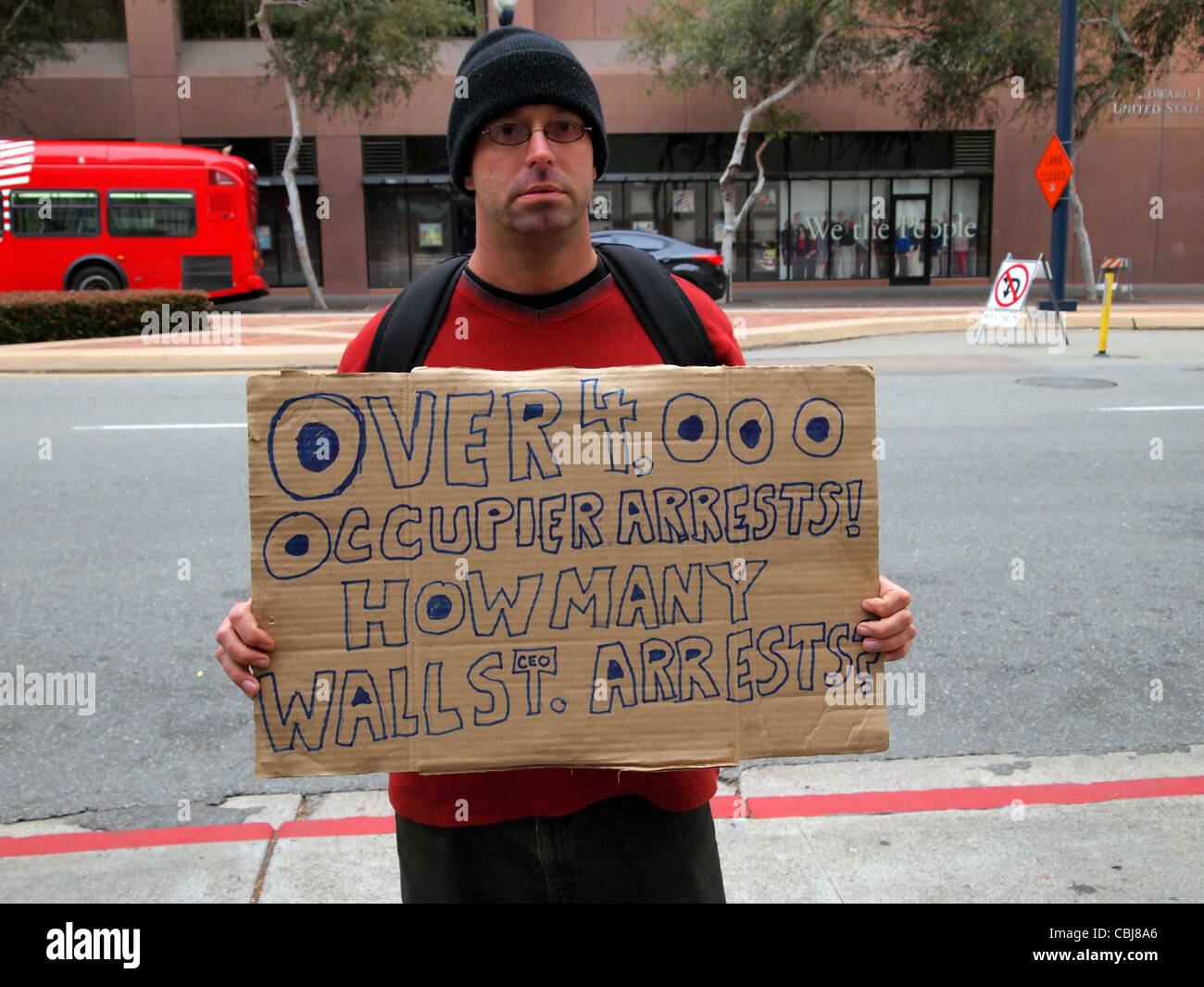 Occupy protestor San Diego California Stock Photo